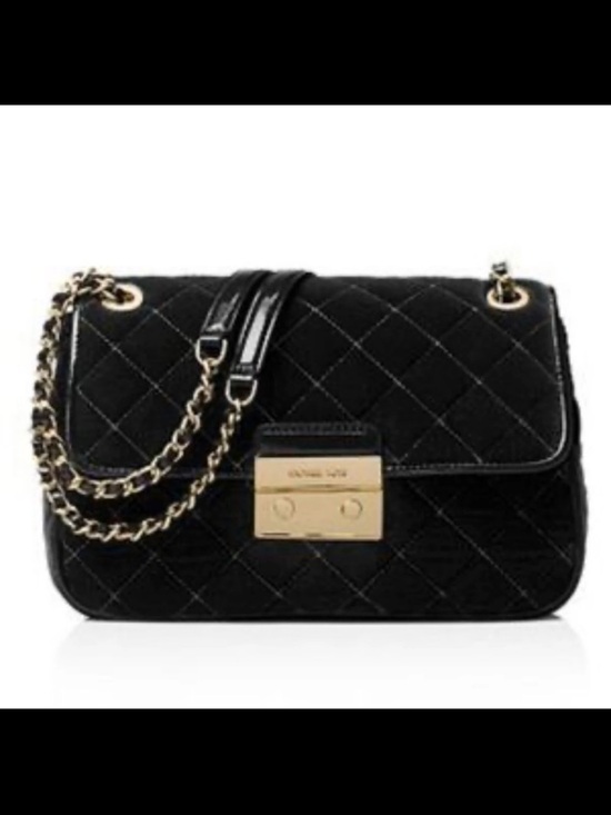 Michael Kors Handbags - Michael Kors Black Quilted Shoulder Bag with Gold Chain